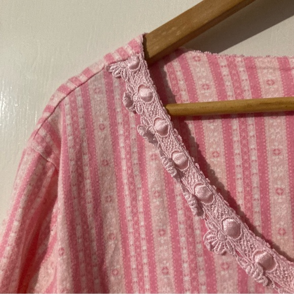 Victoria’s Secret Pink Striped Cotton Nightgown – 2X Grannycore Cozy - Picture 4 of 7